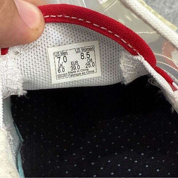 Vans Womens Shoes Size 8.5 Rare ComfyCush Slip On Skool Blue Red Canvas Sneakers - Picture 9 of 9